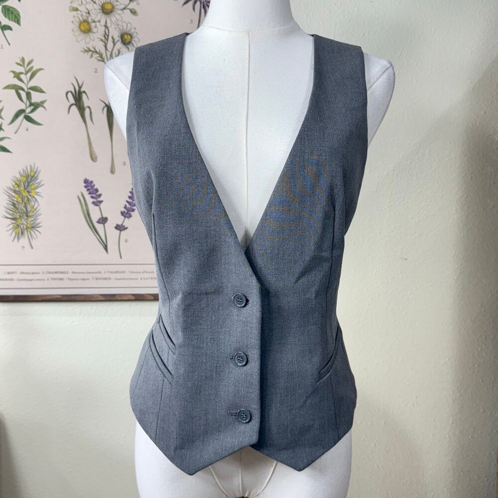 Vintage 90s Y2k Button Up Vest Corpcore Officecore Office Siren Business S M